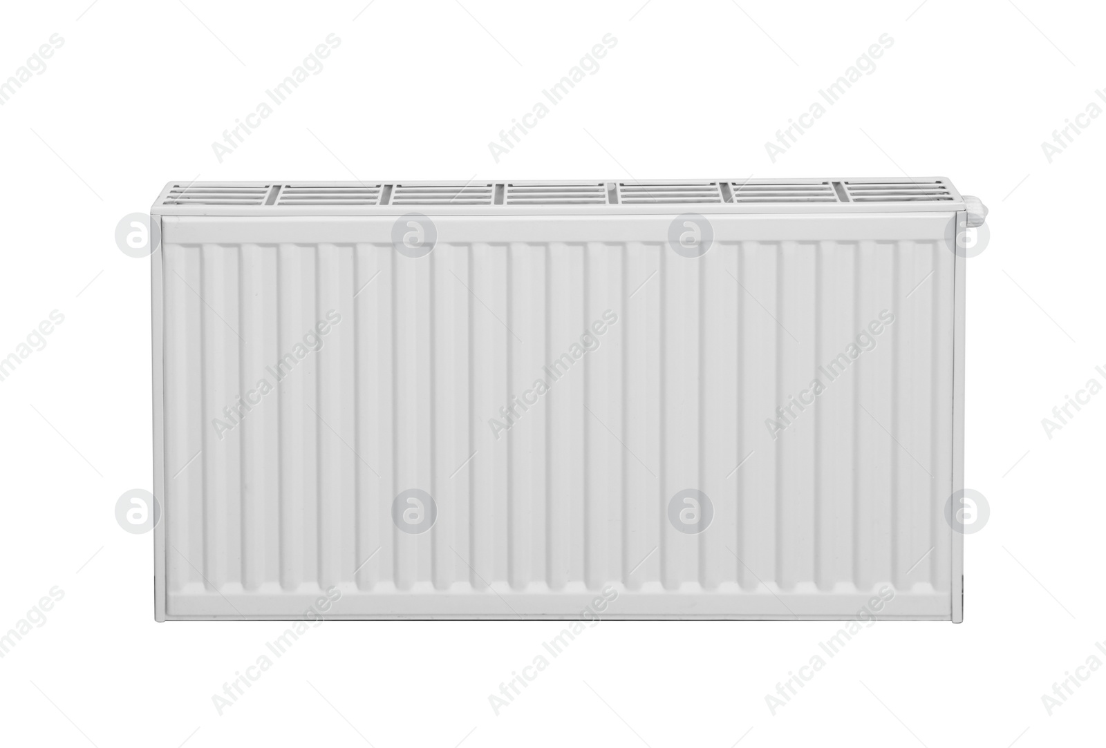 Image of Modern panel radiator on white background. Heating system