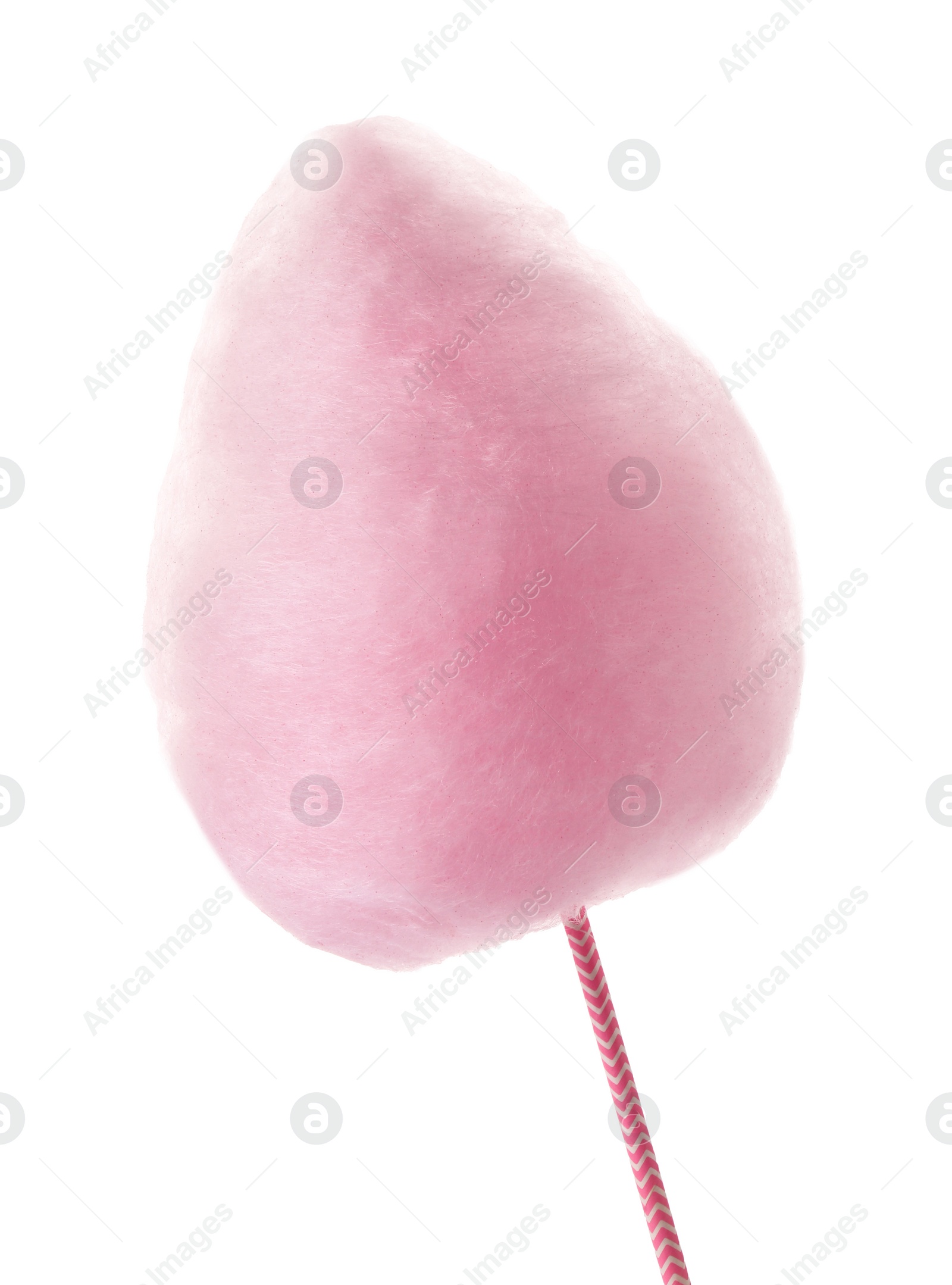 Photo of One sweet pink cotton candy isolated on white