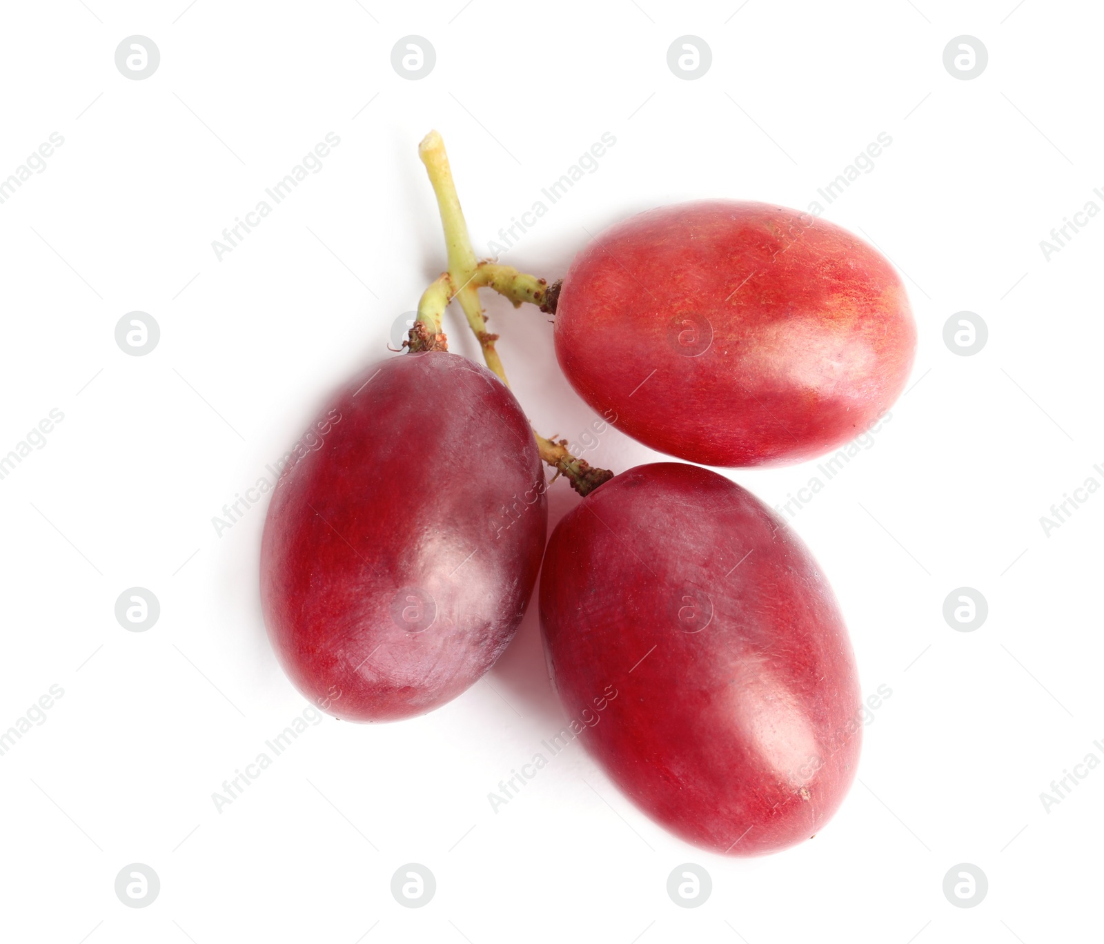 Photo of Fresh ripe juicy red grapes isolated on white