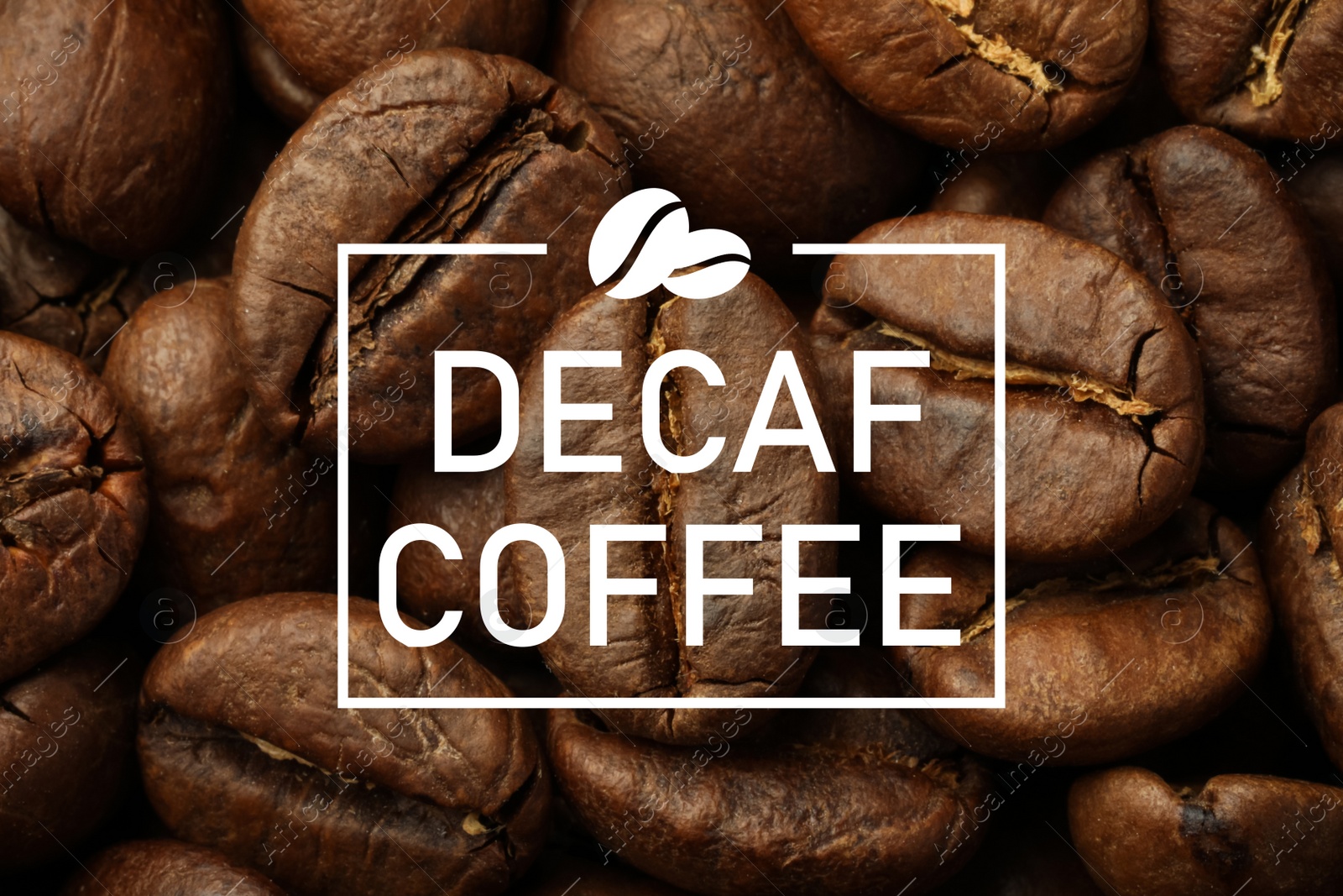 Image of Pile of decaf coffee beans as background, closeup