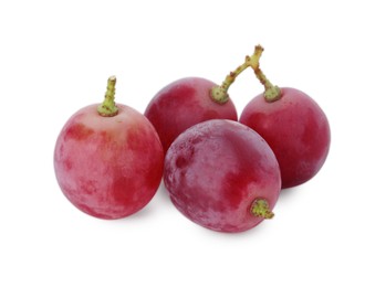 Photo of Tasty ripe red grapes isolated on white