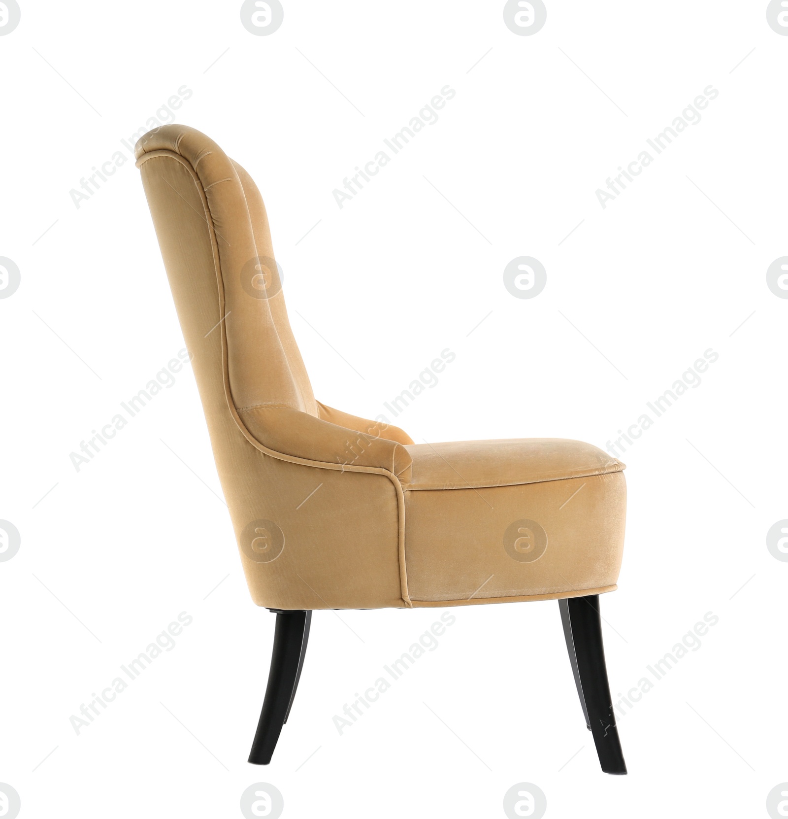 Photo of Comfortable armchair on white background. Interior element