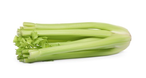 Photo of Fresh ripe green celery isolated on white