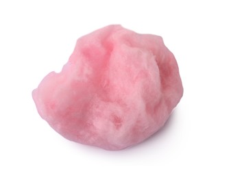 Photo of One sweet cotton candy isolated on white, top view