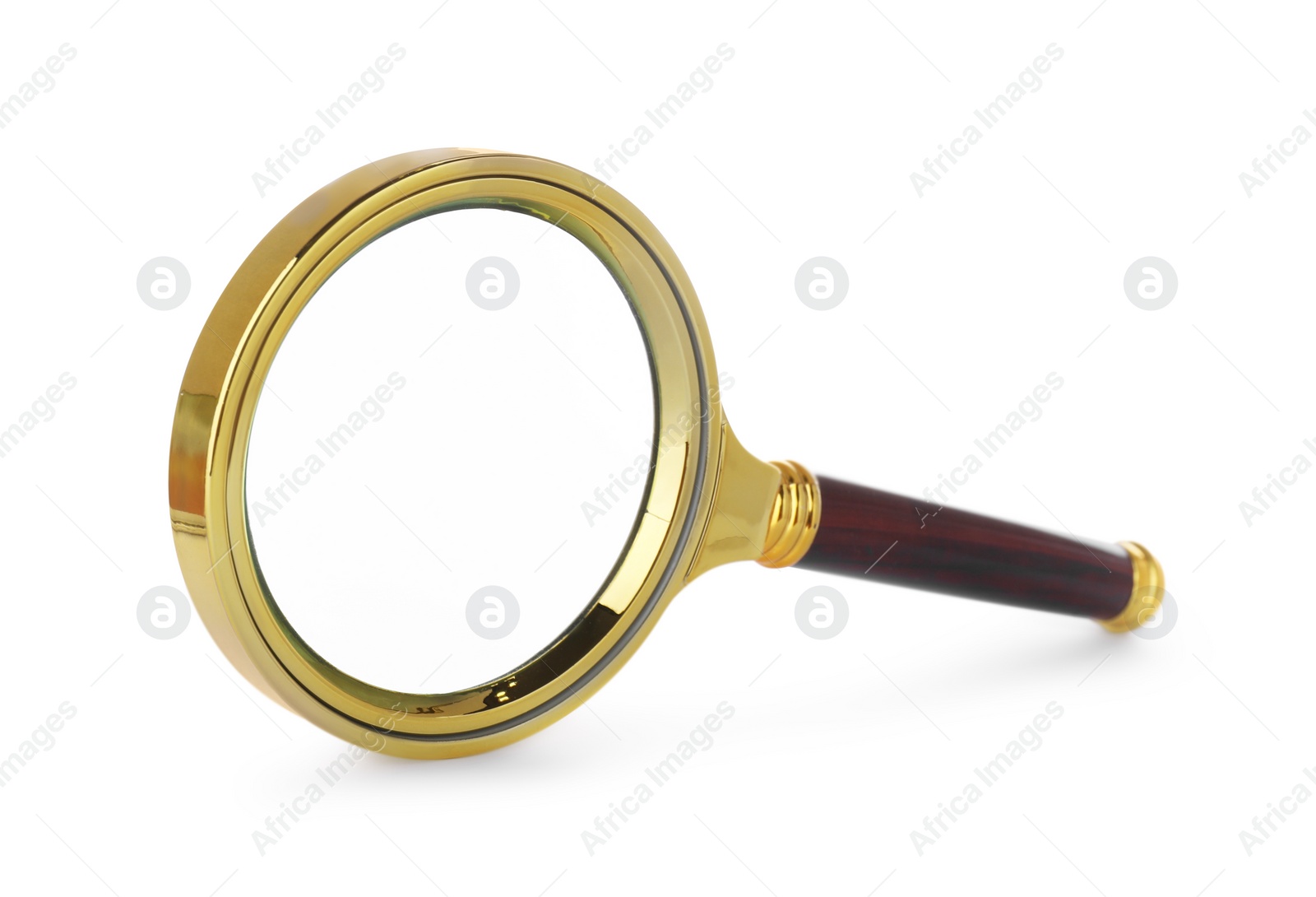 Photo of Magnifying glass with handle isolated on white