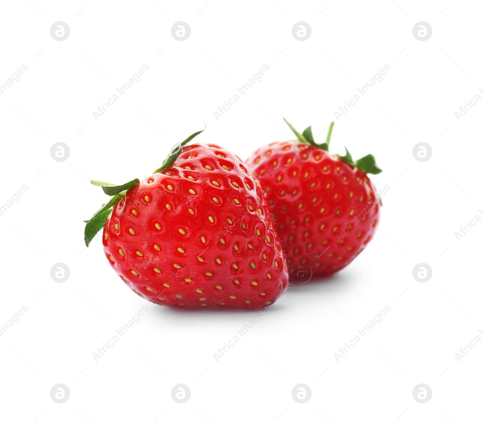 Photo of Delicious ripe strawberries on white background