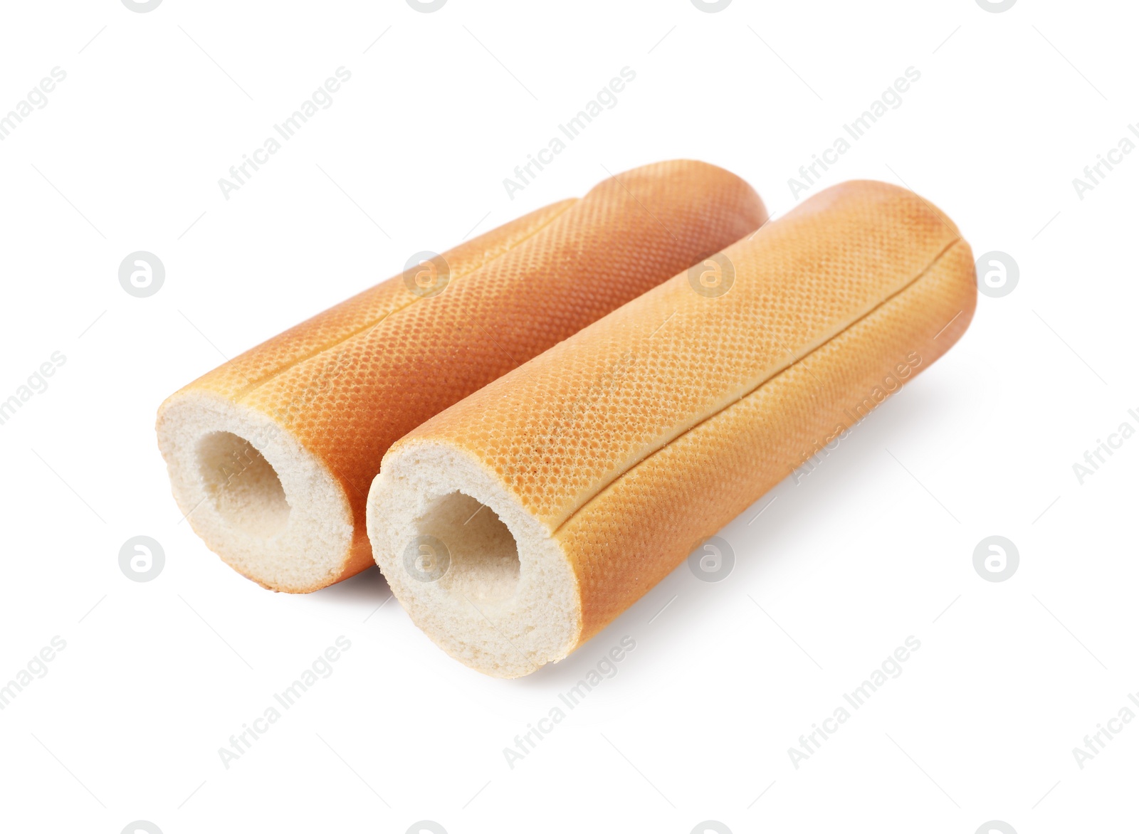 Photo of Fresh hot dog buns isolated on white