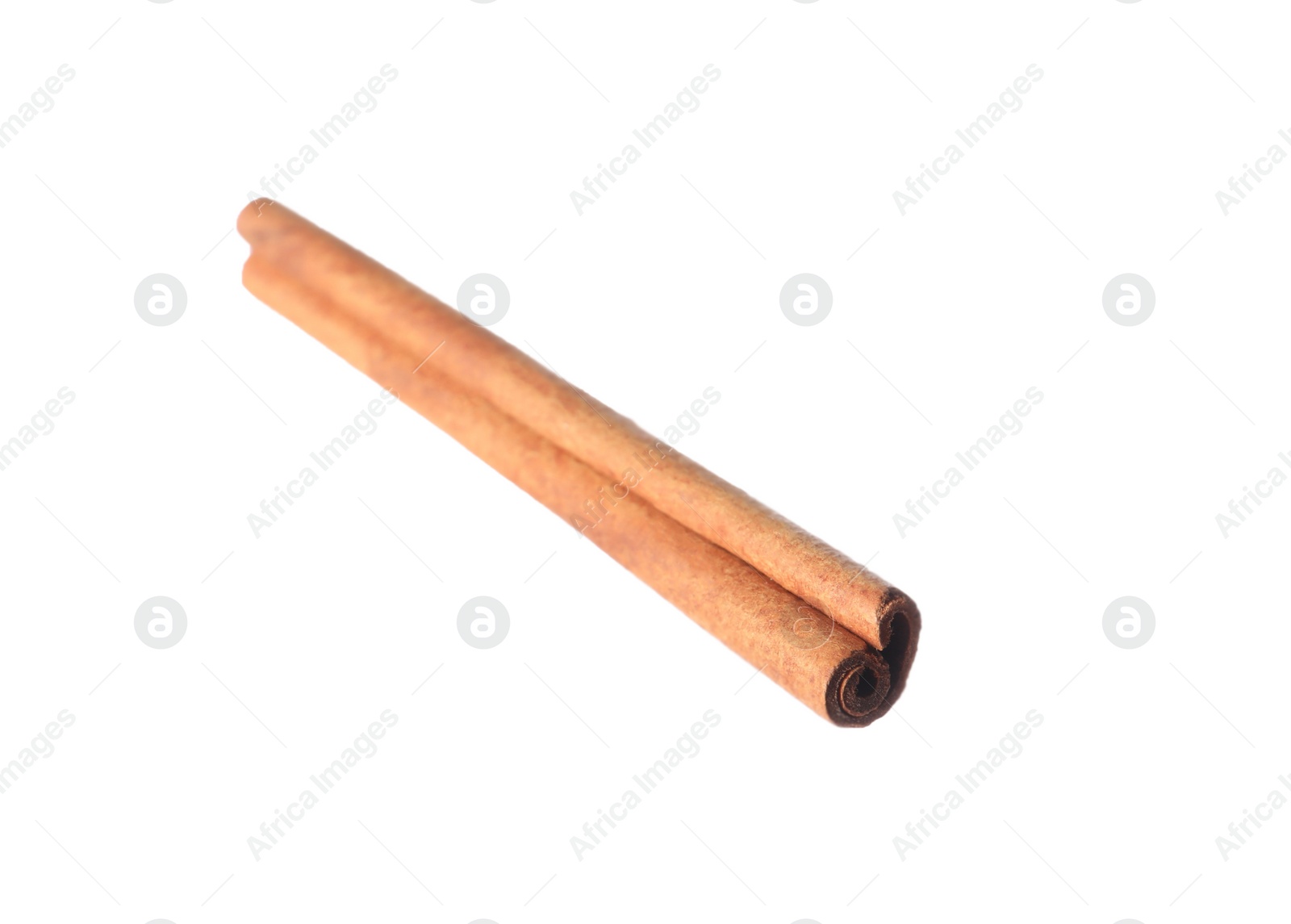 Photo of One aromatic cinnamon stick isolated on white