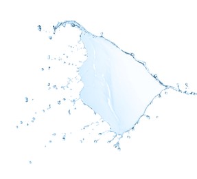 Photo of Splash of clear water on white background