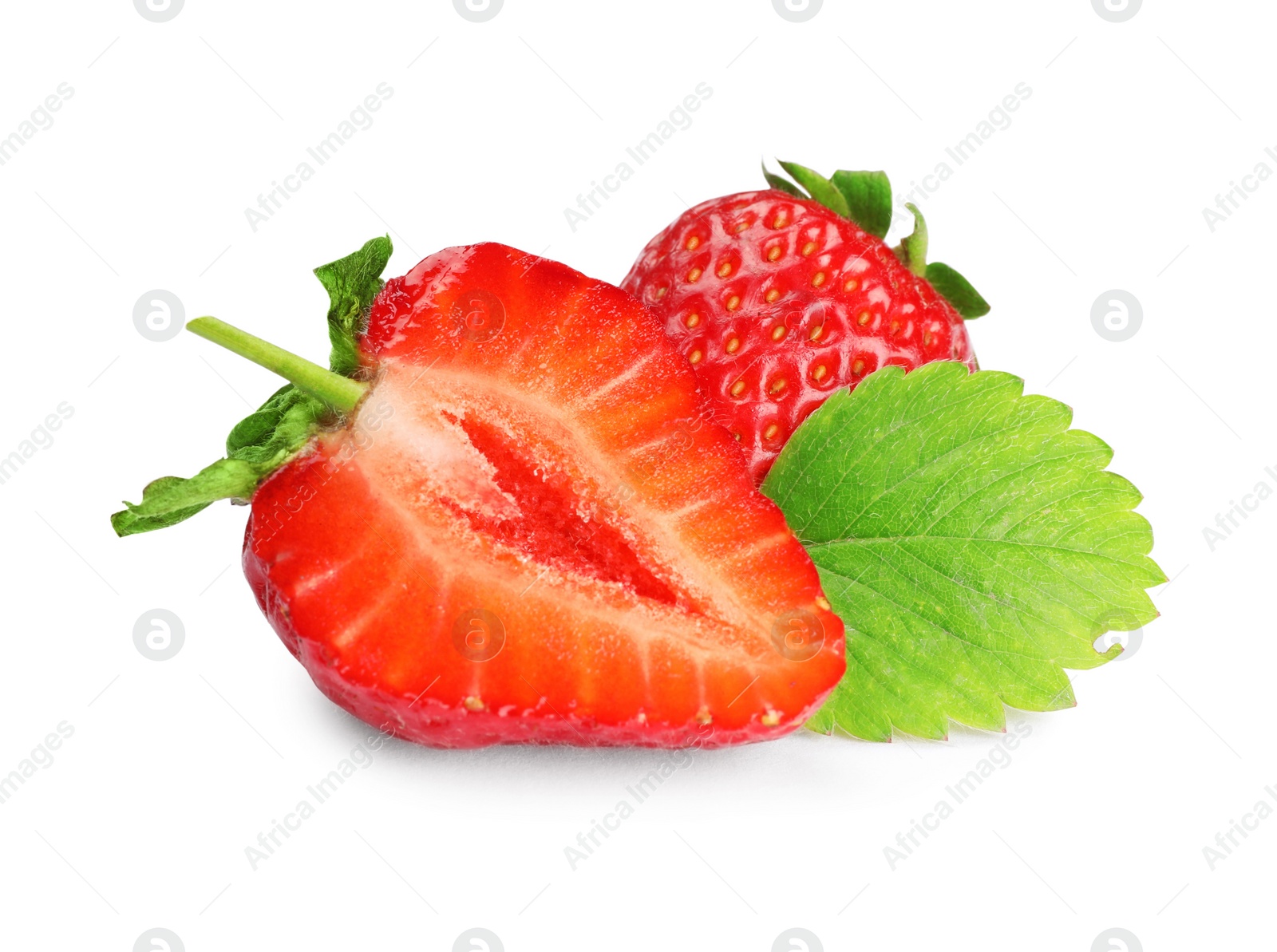 Photo of Fresh ripe red strawberries isolated on white