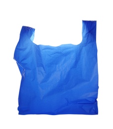 Photo of Color disposable plastic bag isolated on white