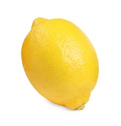 Citrus fruit. Whole fresh lemon isolated on white