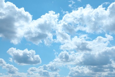 Beautiful view of blue sky with fluffy clouds