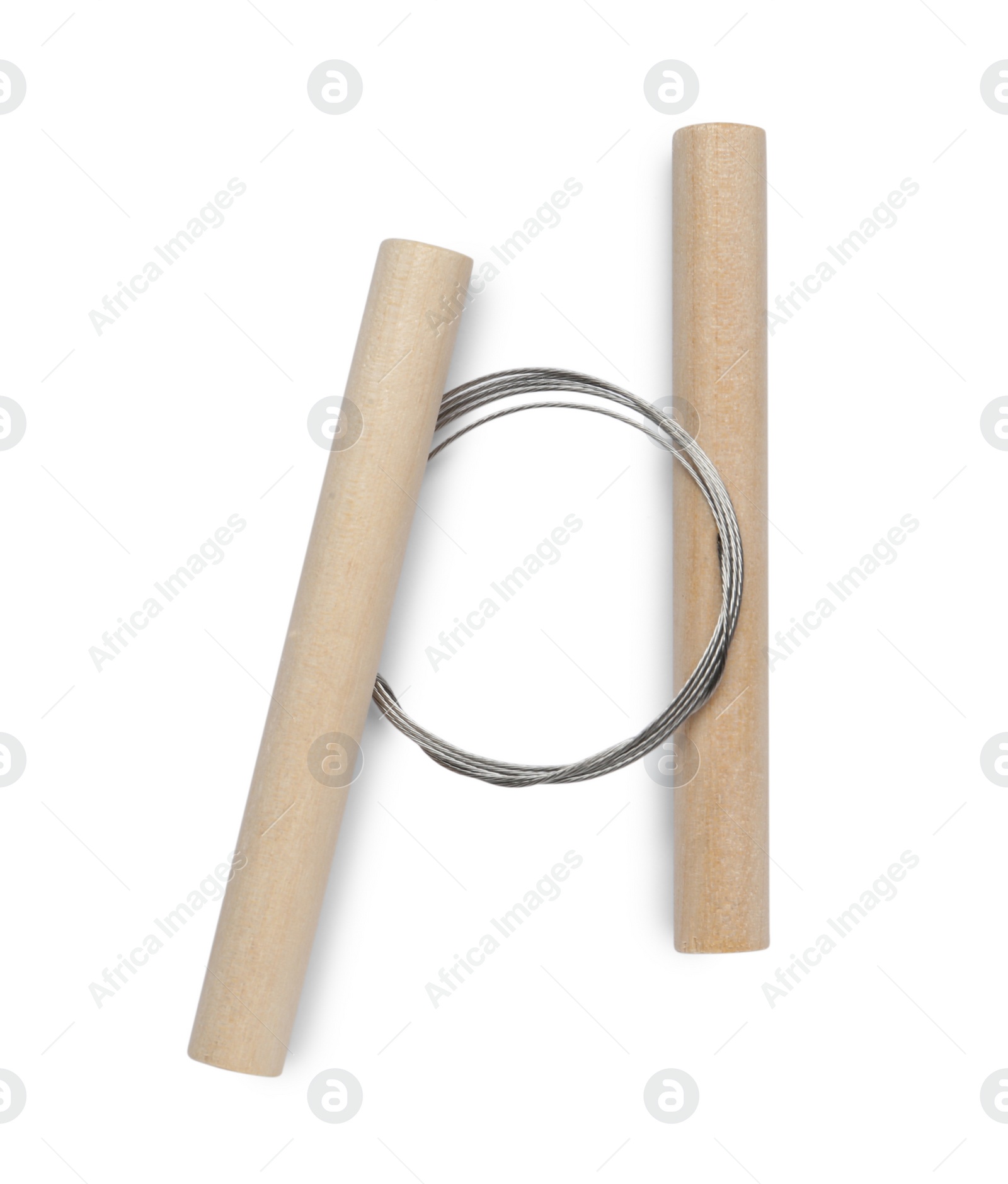 Photo of Wire clay cutter isolated on white, top view