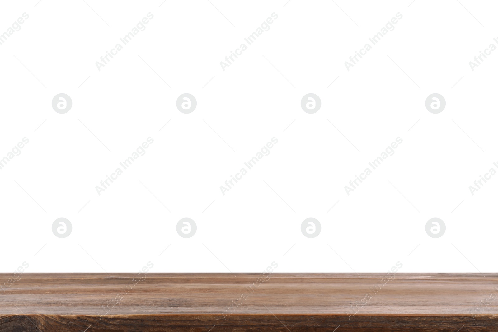 Photo of Empty brown wooden surface isolated on white