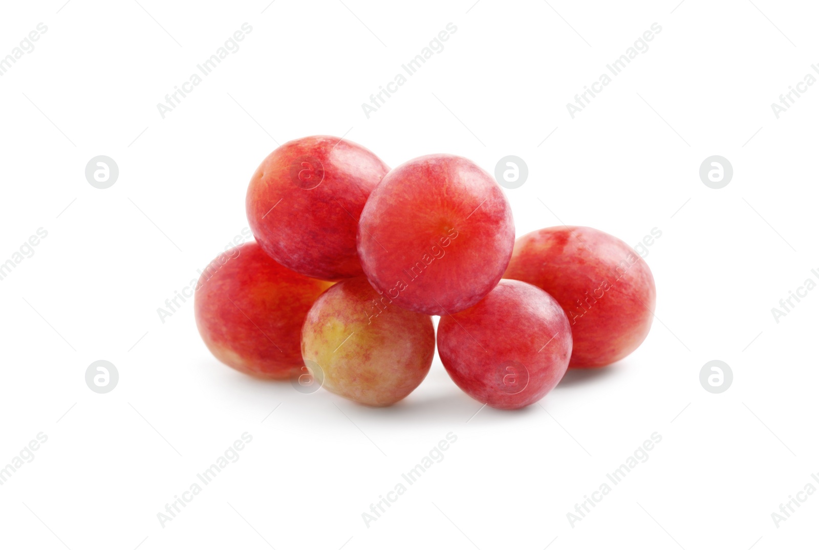 Photo of Delicious ripe red grapes isolated on white
