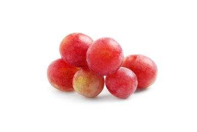 Delicious ripe red grapes isolated on white