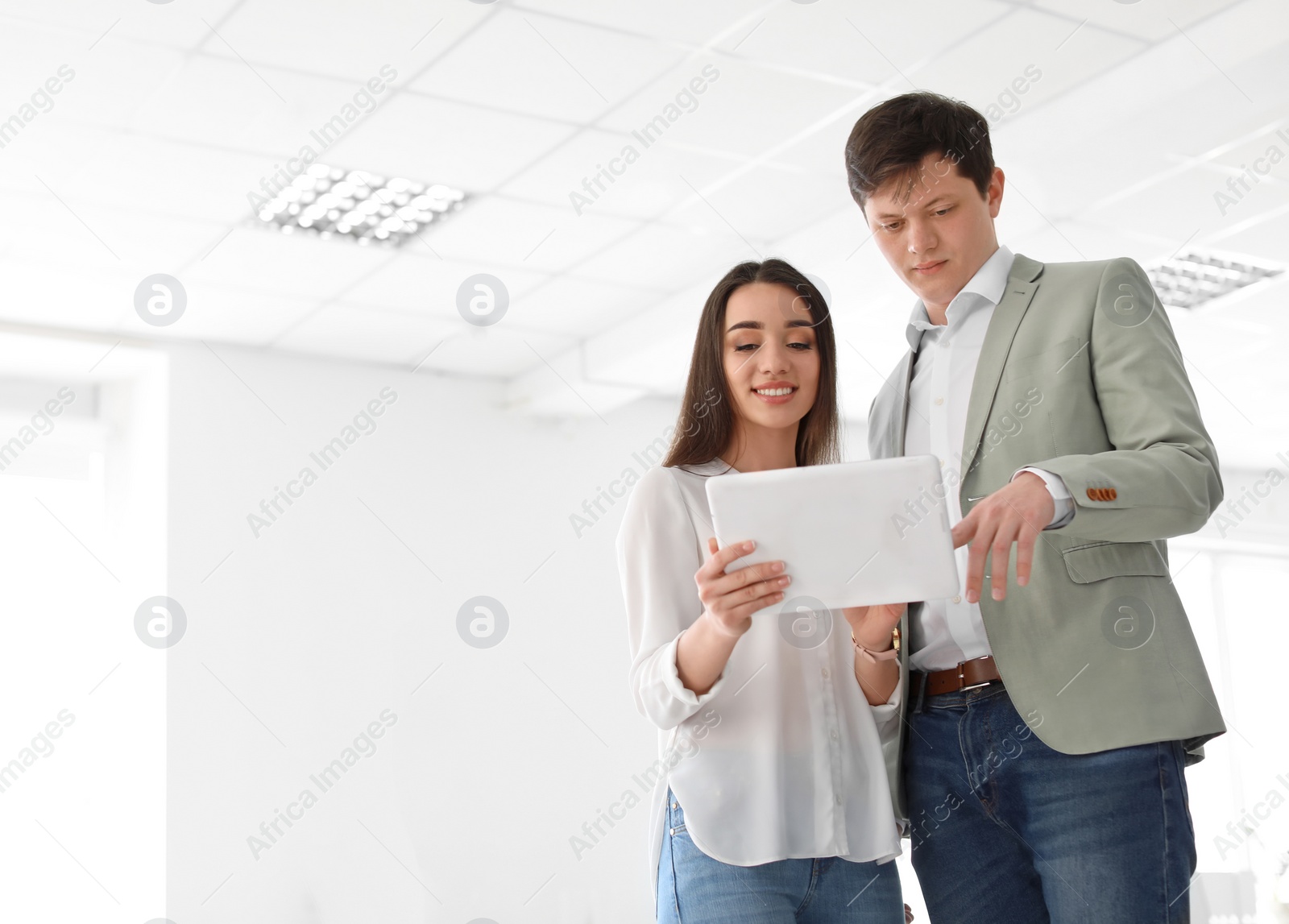 Photo of Young people having business training in office