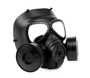 Photo of One gas mask isolated on white. Safety equipment