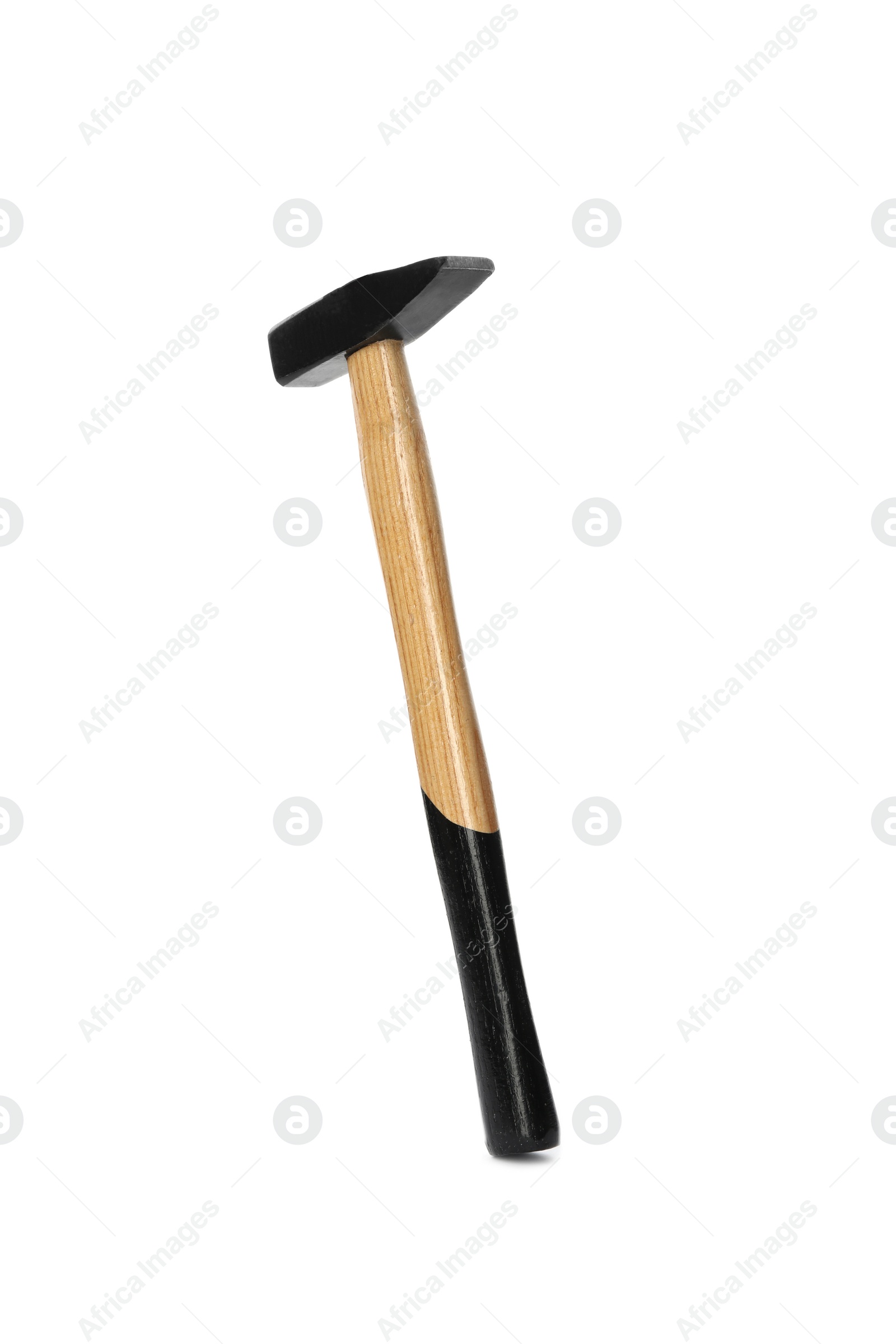 Photo of New hammer on white background. Professional construction tool