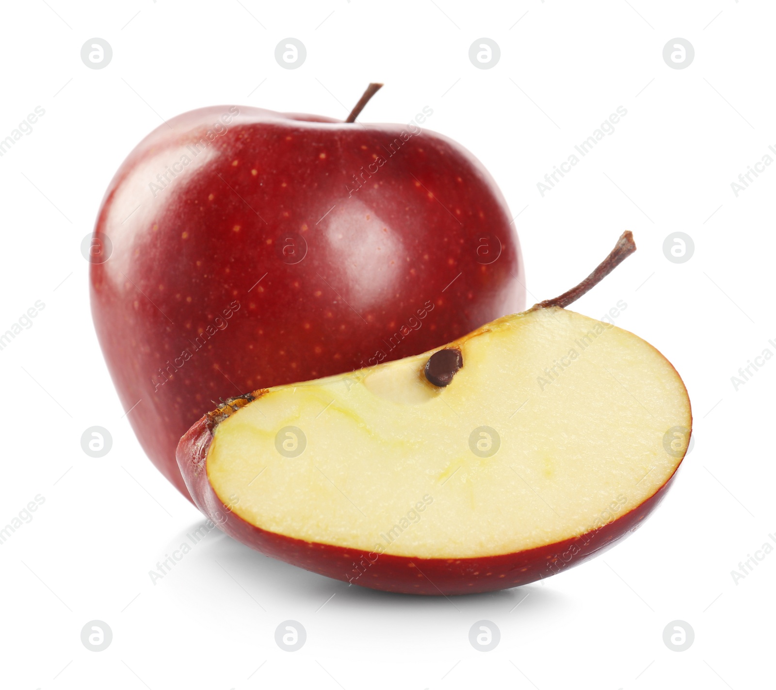 Photo of Fresh juicy red apples isolated on white