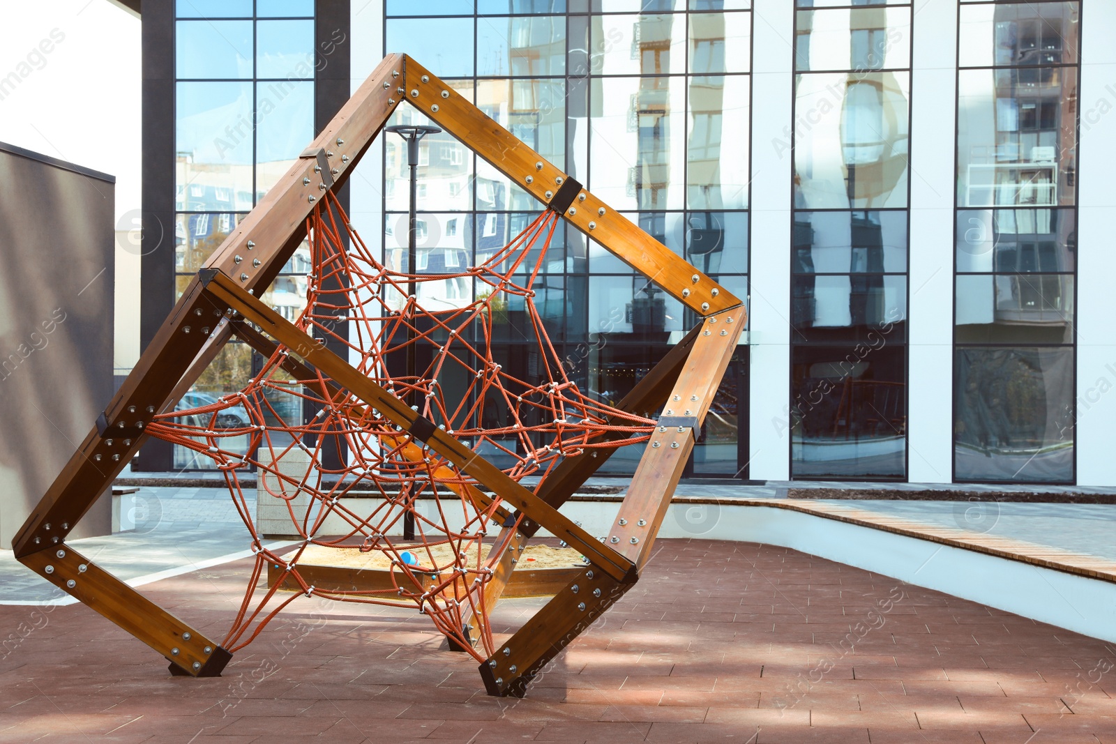 Photo of Climbing rack on outdoor playground in residential area