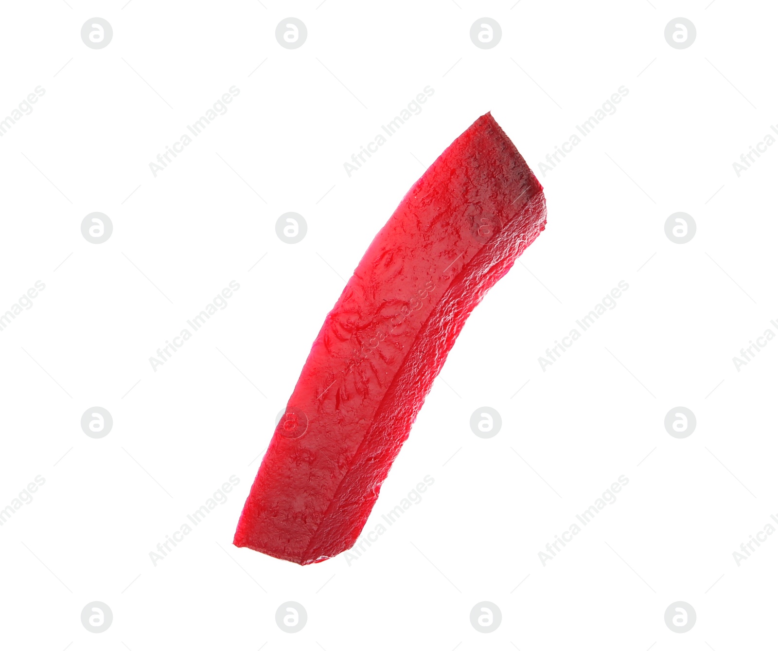 Photo of Cut boiled red beet on white background