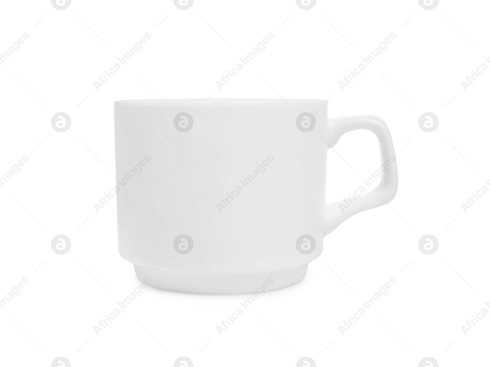 Photo of One new ceramic cup isolated on white