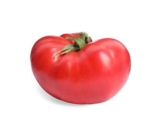 Whole ripe red tomato isolated on white