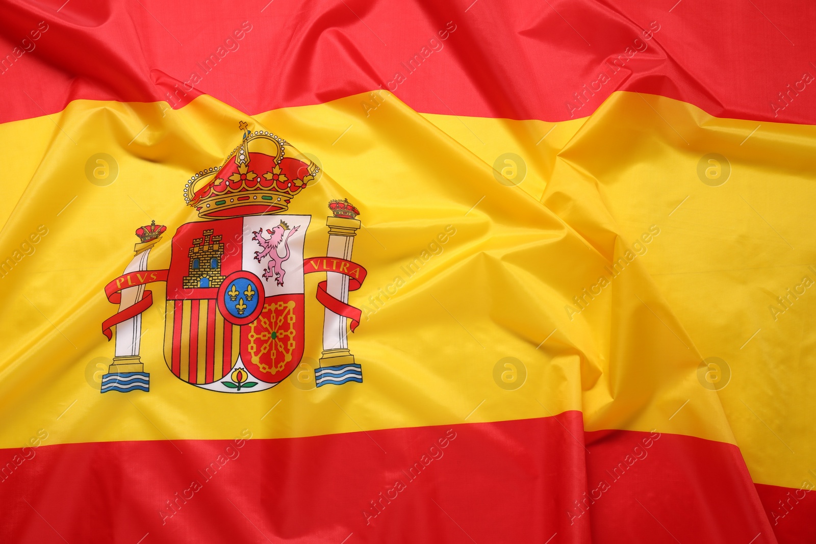 Photo of Flag of Spain as background, top view. National symbol