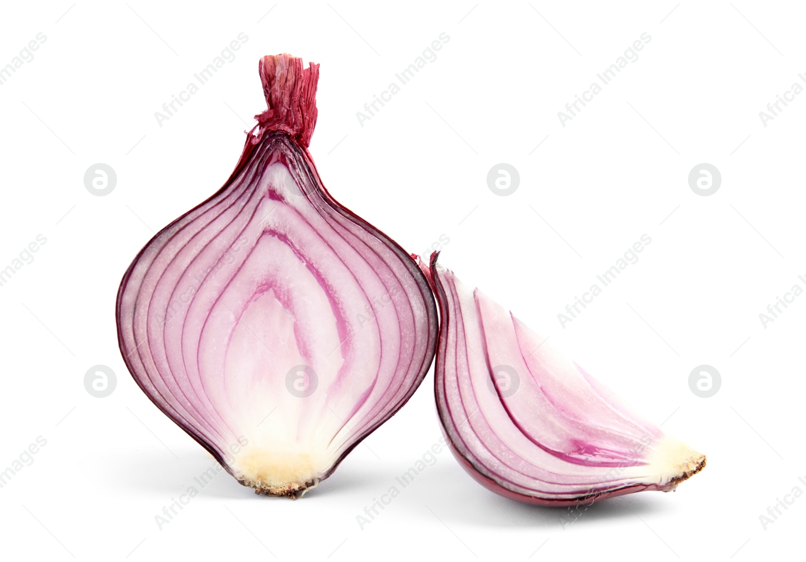 Photo of Ripe red onion on white background