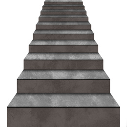 Illustration of stairs on white background. Way to success