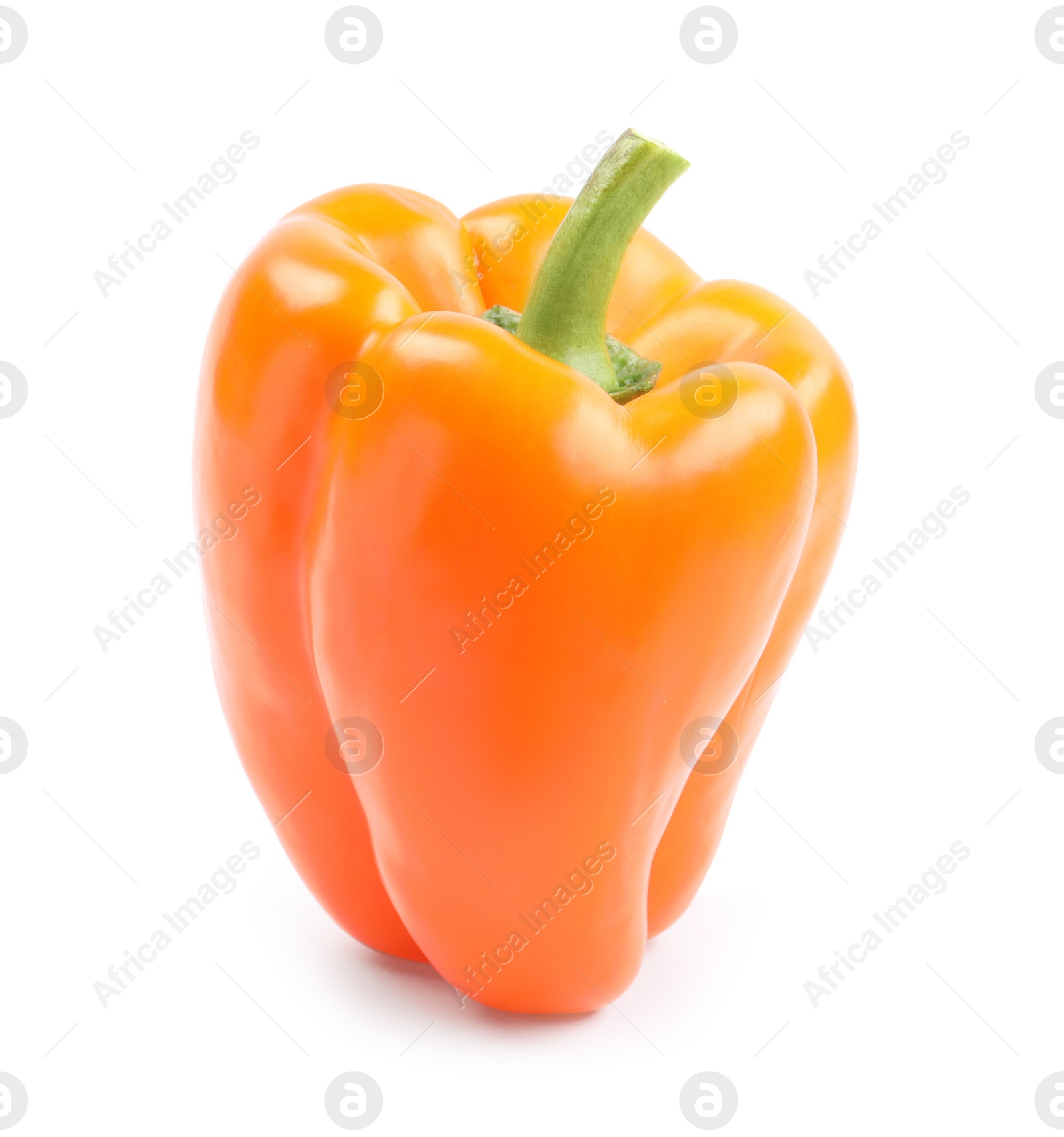 Photo of Ripe orange bell pepper isolated on white