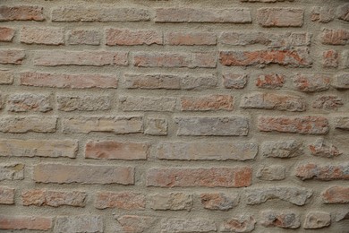 Texture of old red brick wall as background