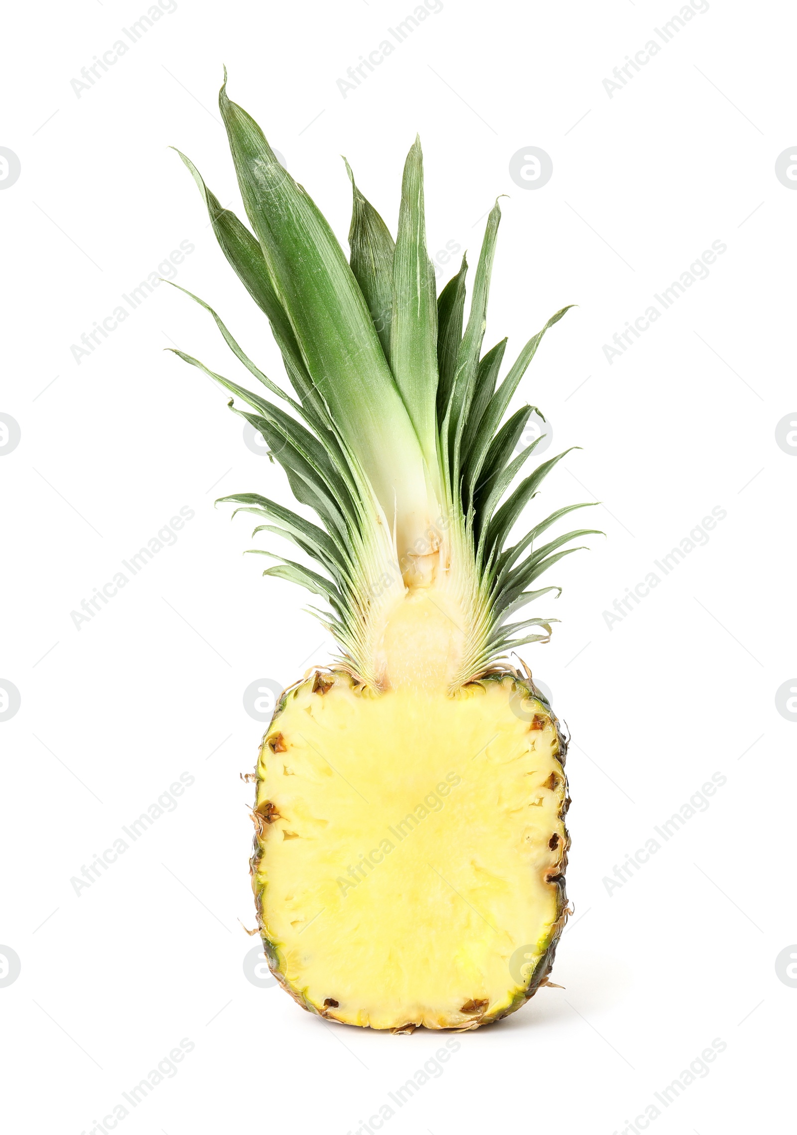 Photo of Half of fresh pineapple isolated on white