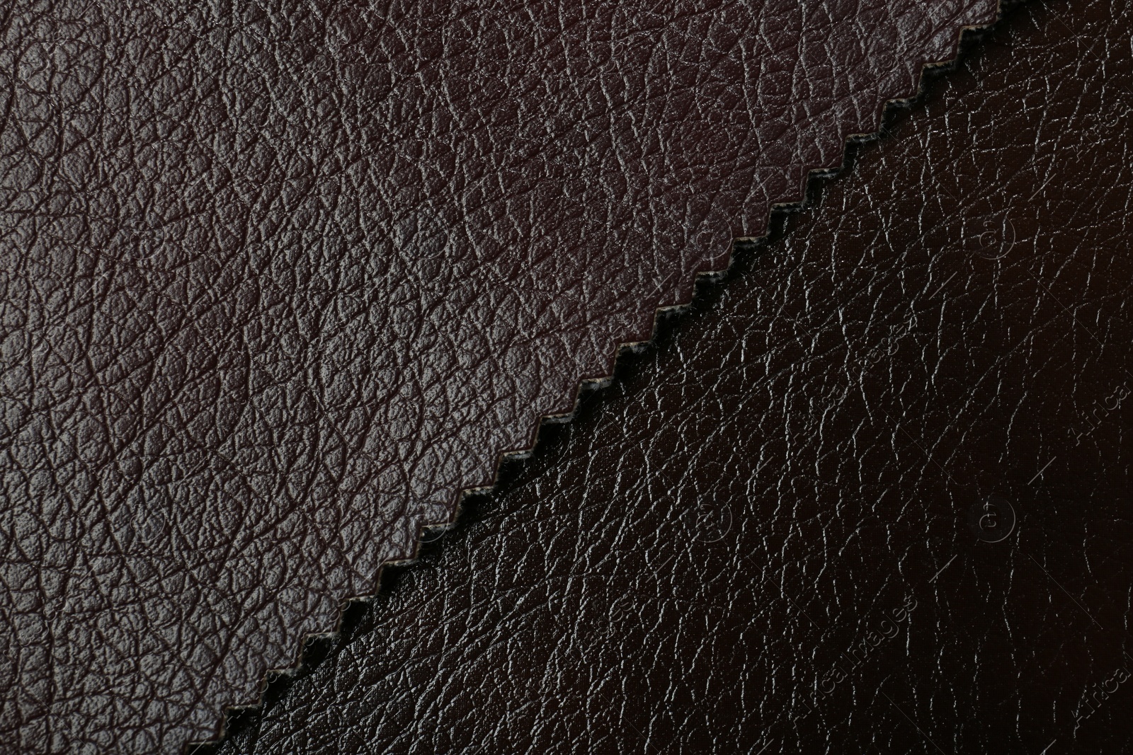 Photo of Texture of brown leather as background, top view