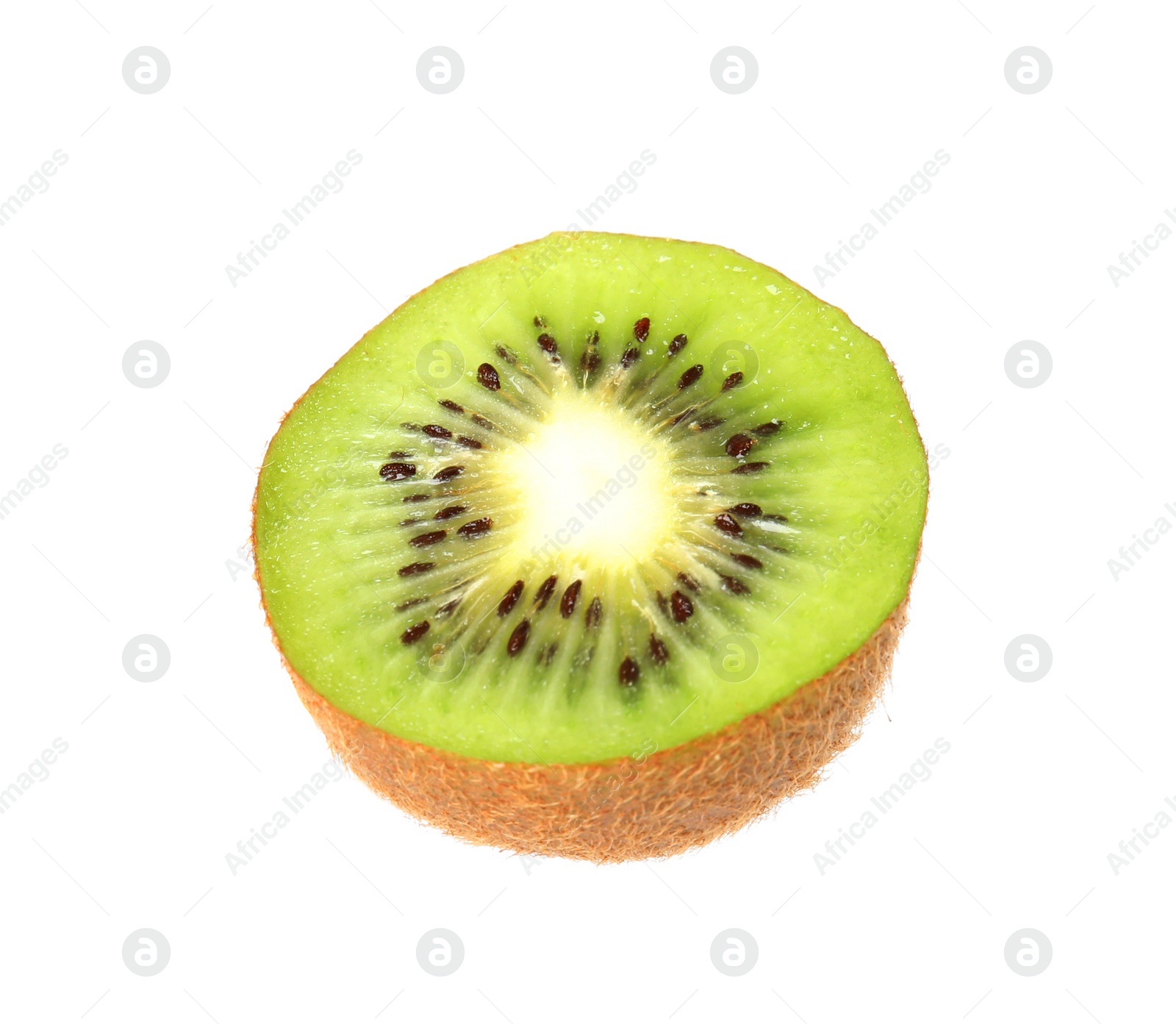 Photo of Half of fresh ripe kiwi isolated on white