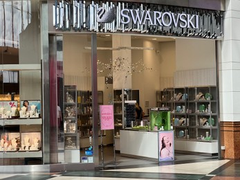 Photo of WARSAW, POLAND - JULY 13, 2022: Swarovski jewelry store in shopping mall