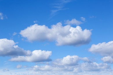 Photo of Picturesque blue sky with white clouds on sunny day