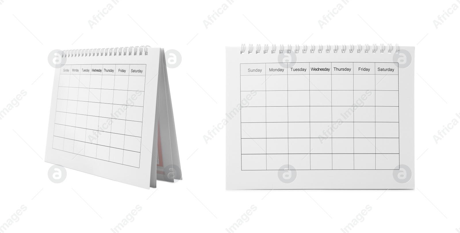 Image of Collage of paper calendar on white background