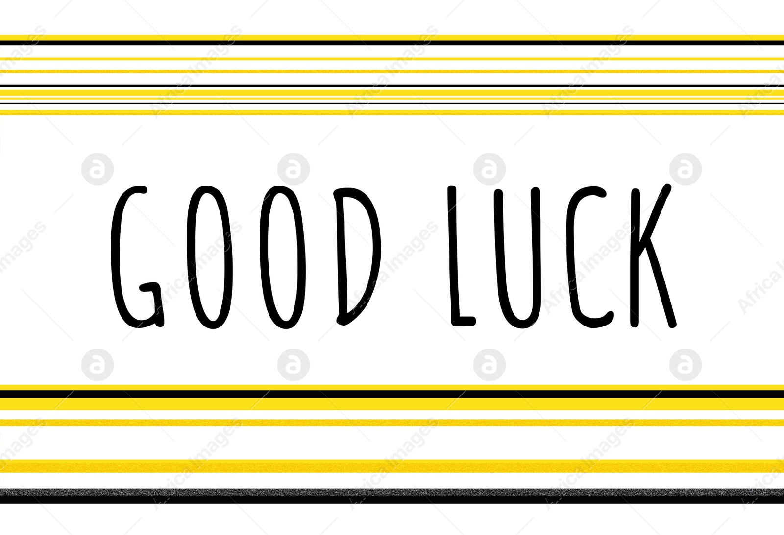 Image of Good luck wish. Creative card with text