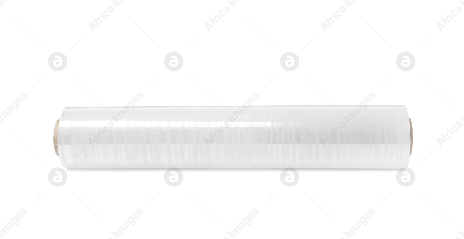 Photo of Roll of plastic stretch wrap film isolated on white