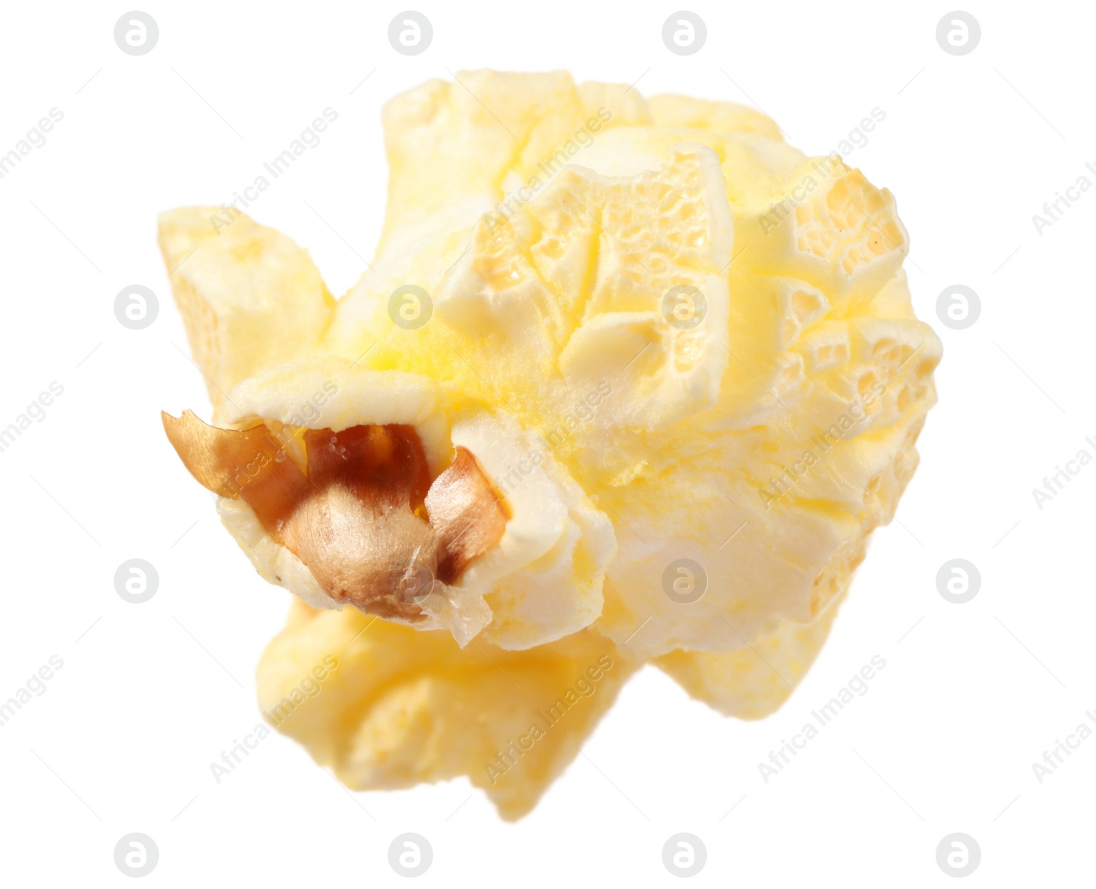 Photo of Kernel of tasty fresh popcorn isolated on white