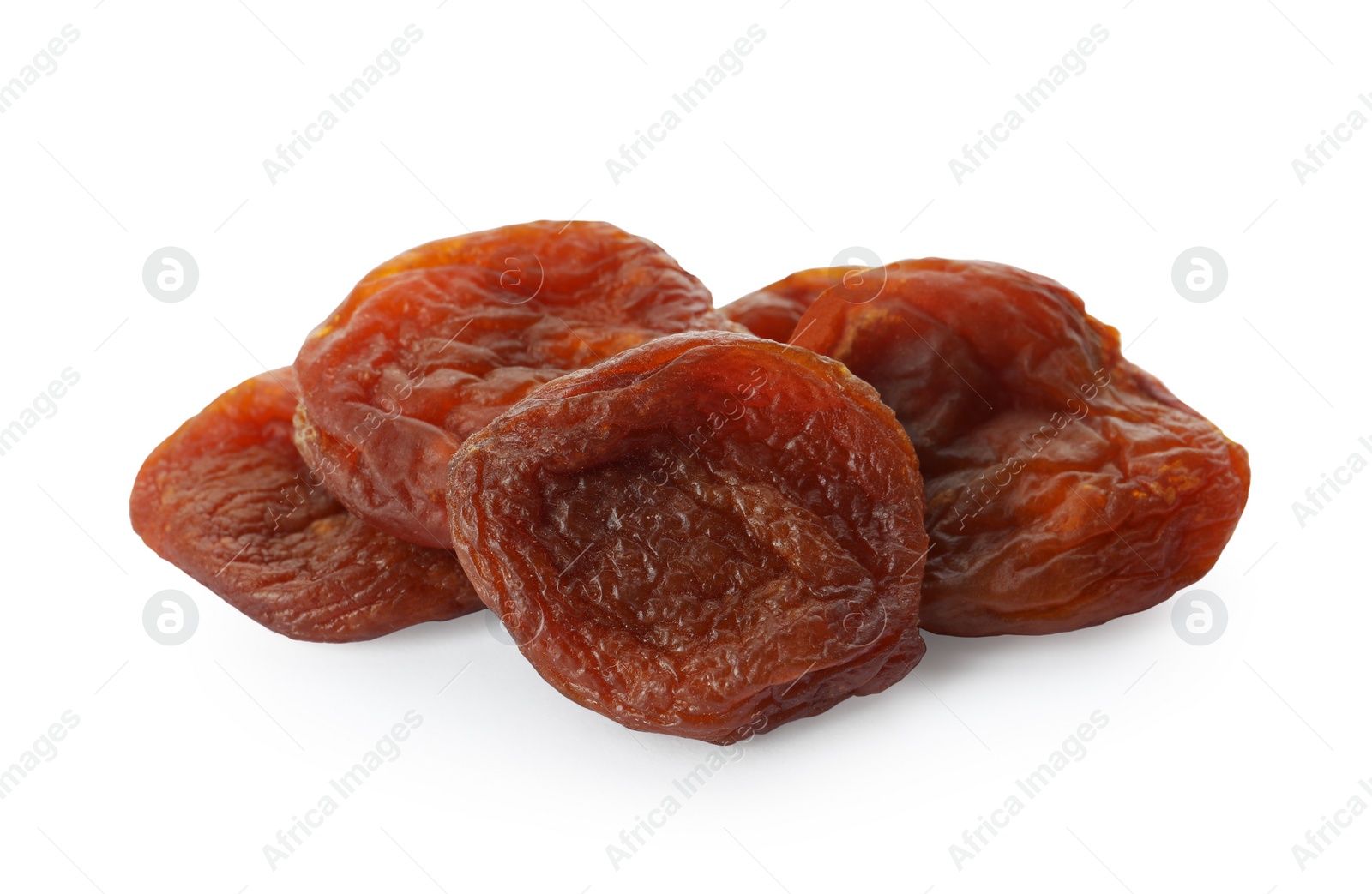 Photo of Tasty dried apricots isolated on white. Healthy snack