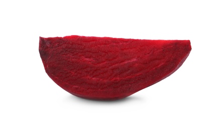 Piece of fresh red beet isolated on white