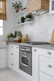 Beautiful kitchen interior with new stylish furniture