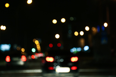 Photo of Blurred view of city at night. Bokeh effect