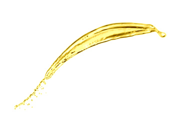 Image of Splash of natural cooking oil on white background