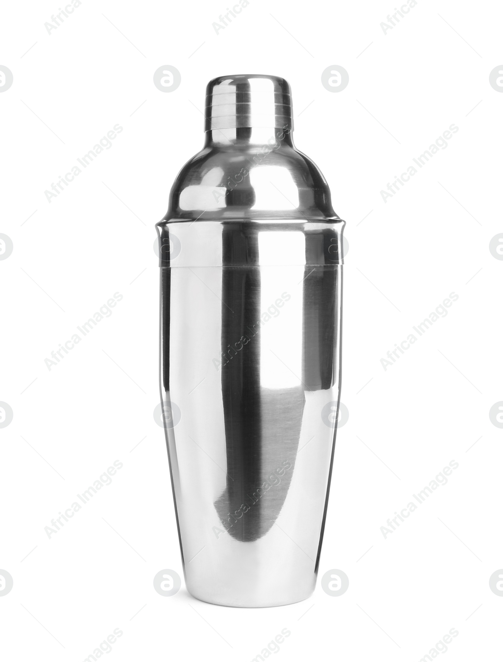Photo of Metal shaker for cocktail isolated on white