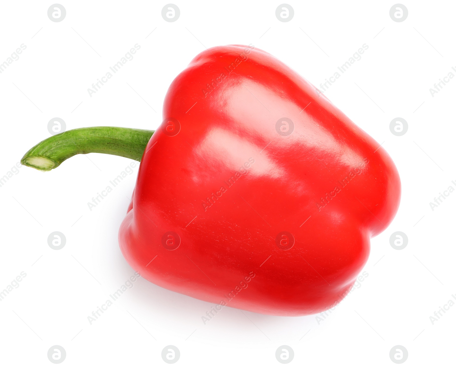 Photo of Tasty ripe red bell pepper on white background